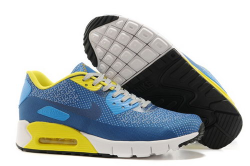Nike Air Max 90 Jacquard Mens Blue Yellow Hot Coupon